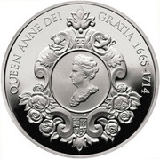 5 Pounds - Elizabeth II Queen Anne; Silver Proof, United Kingdom, 2014 reverse image