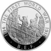 5 Pounds - Elizabeth II British Expeditionary Force; Silver Proof, United Kingdom, 2014 reverse image