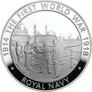 5 Pounds - Elizabeth II Royal Navy; Silver Proof, United Kingdom, 2014 reverse image