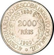 2000 Réis 400th Anniversary of the Discovery, Brazil, 1900 reverse image