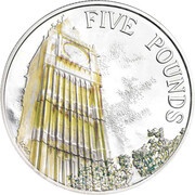 5 Pounds - Elizabeth II Big Ben; Silver Proof, United Kingdom, 2014 reverse image