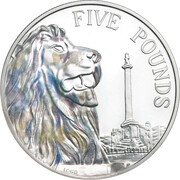 5 Pounds - Elizabeth II Trafalgar Square; Silver Proof, United Kingdom, 2014 reverse image