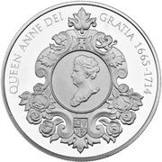 5 Pounds - Elizabeth II 4th portrait; Queen Anne, United Kingdom, 2014 reverse image