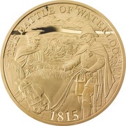 5 Pounds - Elizabeth II Battle of Waterloo; Gold Proof, United Kingdom, 2015 reverse image
