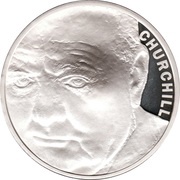 5 Pounds - Elizabeth II Winston Churchill; Silver Proof, United Kingdom, 2015 reverse image