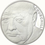 5 Pounds - Elizabeth II Winston Churchill; Silver Piedfort, United Kingdom, 2015 reverse image