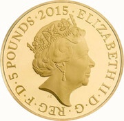 5 Pounds - Elizabeth II Battle of Waterloo; Gold Proof obverse image