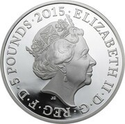 5 Pounds - Elizabeth II Battle of Waterloo; Silver Piedfort obverse image