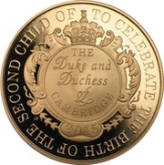 5 Pounds - Elizabeth II Royal Birth; Gold Proof, United Kingdom, 2015 reverse image