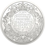 5 Pounds - Elizabeth II Royal Christening; Silver Proof, United Kingdom, 2015 reverse image
