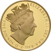 5 Pounds - Elizabeth II Longest Reign; Gold Proof obverse image