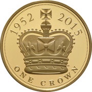 5 Pounds - Elizabeth II Longest Reign; Gold Proof, United Kingdom, 2015 reverse image