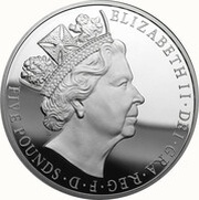 5 Pounds - Elizabeth II Longest Reign; Platinum Piedfort obverse image