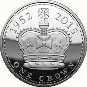 5 Pounds - Elizabeth II Longest Reign; Platinum Piedfort, United Kingdom, 2015 reverse image