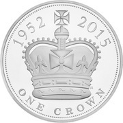5 Pounds - Elizabeth II Longest Reign; Silver Proof, United Kingdom, 2015 reverse image