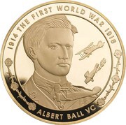 5 Pounds - Elizabeth II Albert Ball; Gold Proof, United Kingdom, 2015 reverse image