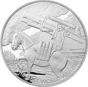 5 Pounds - Elizabeth II Animals at War; Silver Proof, United Kingdom, 2015 reverse image
