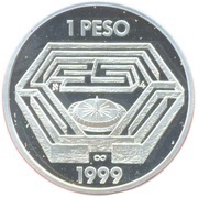 1 Peso Jorge Luis Borges, Argentina, 1999 reverse image