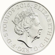 5 Pounds - Elizabeth II 5th portrait; Queen's 90th Birthday obverse image