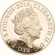 5 Pounds - Elizabeth II Queen’s 90th Birthday; Gold Proof obverse image