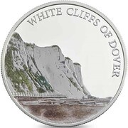 5 Pounds - Elizabeth II White Cliffs of Dover; Silver Proof, United Kingdom, 2016 reverse image