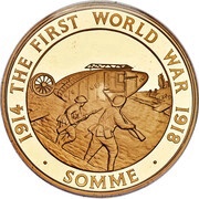 5 Pounds - Elizabeth II Battle of the Somme; Gold Proof, United Kingdom, 2016 reverse image