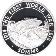 5 Pounds - Elizabeth II Battle of the Somme; Silver Proof, United Kingdom, 2016 reverse image