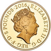 5 Pounds - Elizabeth II Jack Cornwell VC; Gold Proof obverse image