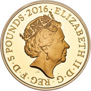 5 Pounds - Elizabeth II Poetry and Language; Gold Proof obverse image