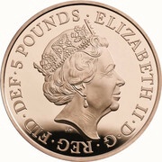 5 Pounds - Elizabeth II House of Windsor; Gold Proof obverse image