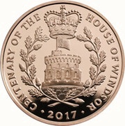 5 Pounds - Elizabeth II House of Windsor; Gold Proof, United Kingdom, 2017 reverse image