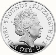 5 Pounds - Elizabeth II House of Windsor; Silver Piedfort obverse image