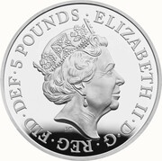 5 Pounds - Elizabeth II House of Windsor; Silver Proof obverse image