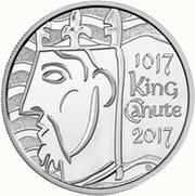5 Pounds - Elizabeth II 5th portrait; King Canute, United Kingdom, 2017 reverse image