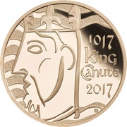 5 Pounds - Elizabeth II King Canute; Gold Proof, United Kingdom, 2017 reverse image