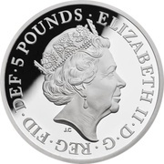 5 Pounds - Elizabeth II King Canute; Silver Piedfort obverse image