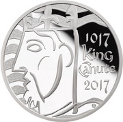 5 Pounds - Elizabeth II King Canute; Silver Piedfort, United Kingdom, 2017 reverse image