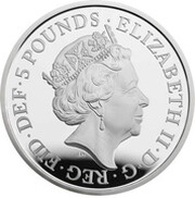 5 Pounds - Elizabeth II Sapphire Jubilee; Silver Piedfort obverse image