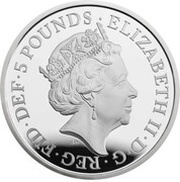 5 Pounds - Elizabeth II Sapphire Jubilee; Silver Proof obverse image