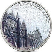 5 Pounds - Elizabeth II Westminster Abbey; Silver Proof, United Kingdom, 2017 reverse image