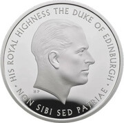 5 Pounds - Elizabeth II Prince Philip; Silver Proof, United Kingdom, 2017 reverse image