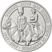 5 Pounds - Elizabeth II 5th portrait; Platinum Wedding, United Kingdom, 2017 reverse image