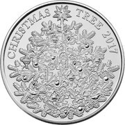 5 Pounds - Elizabeth II 5th portrait; Christmas Tree, United Kingdom, 2017 reverse image