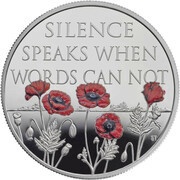 5 Pounds - Elizabeth II Remembrance Day 2017; Silver Proof, United Kingdom, 2017 reverse image