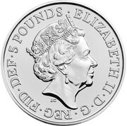 5 Pounds - Elizabeth II 5th Portrait; Unicorn of Scotland obverse image