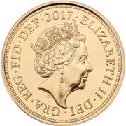5 Sovereigns - Elizabeth II 5th portrait; Garter type obverse image