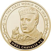5 Pounds - Elizabeth II Noel Chavasse; Gold Proof, United Kingdom, 2017 reverse image