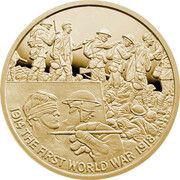 5 Pounds - Elizabeth II Art and War; Gold Proof, United Kingdom, 2017 reverse image
