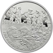 5 Pounds - Elizabeth II Art and War; Silver Proof, United Kingdom, 2017 reverse image
