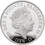 5 Pounds - Elizabeth II Sapphire Anniversary; Silver Piedfort obverse image